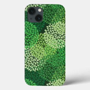 Green floral pattern iPhone 13 case