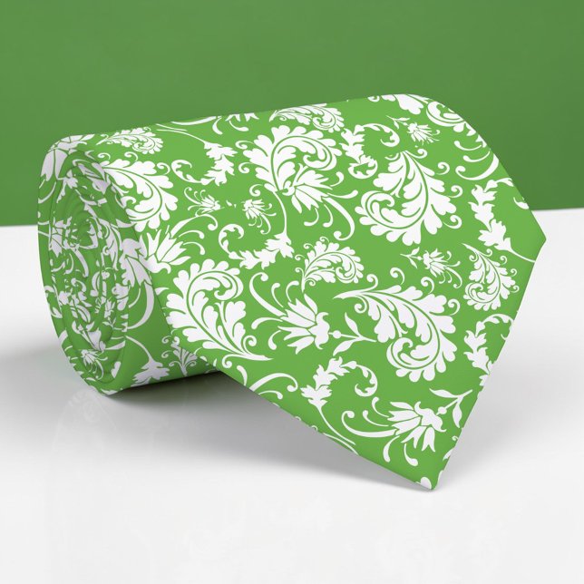 Green Floral Pattern Custom Necktie (Creator Uploaded)