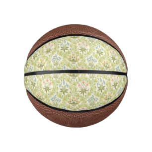Green floral pattern girly women mini basketball