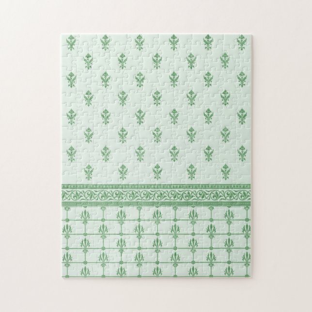 Green Floral Pattern Jigsaw Puzzle (Vertical)