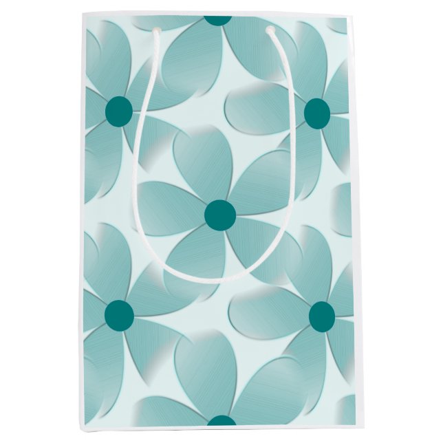 Green floral pattern. medium gift bag (Front)