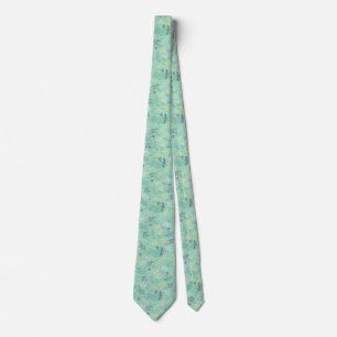 Green Floral Pattern Men"s Tie