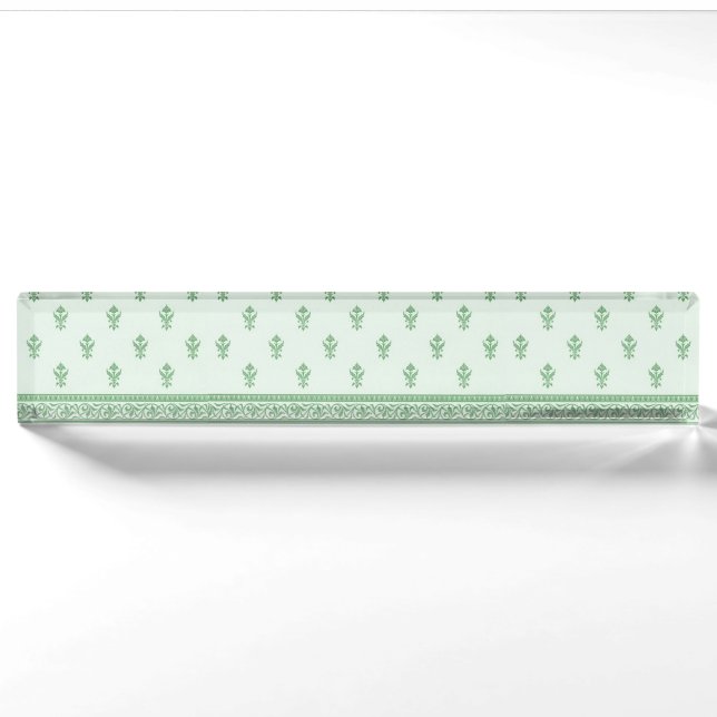 Green Floral Pattern Nameplate (Front)