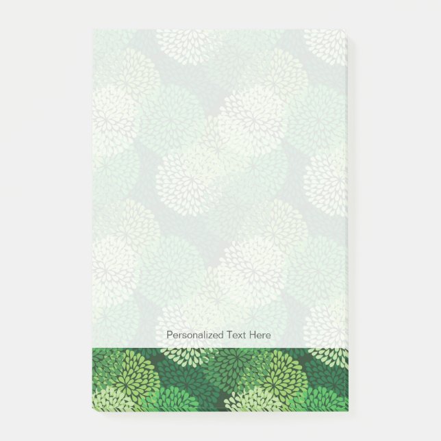 Green floral pattern post-it notes (Front)