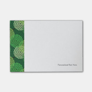 Green floral pattern post-it notes