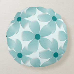 Green floral pattern. round cushion