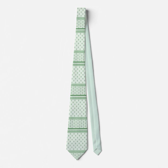 Green Floral Pattern Tie (Front)