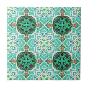 Green Floral pattern Tile 