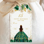 Green Floral Princess Happy Birthday Gift Tags<br><div class="desc">This elegant and glamourous birthday gift tag can be personalised with a name or title such as daughter, granddaughter, niece, friend etc. The design features a beautiful princess with dark hair in a tiara and green ball gown. The text combines handwritten script and modern sans serif fonts for a classy...</div>