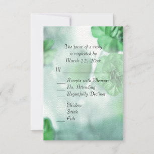Green Floral RSVP with Entree Choices