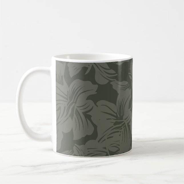 Green Floral seamless pattern backgroundabstract,  Coffee Mug (Left)