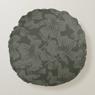 Green Floral seamless pattern backgroundabstract, Round Cushion