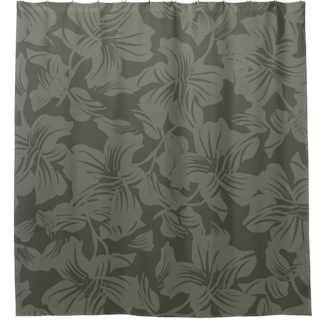Green Floral seamless pattern backgroundabstract,  Shower Curtain (Front)