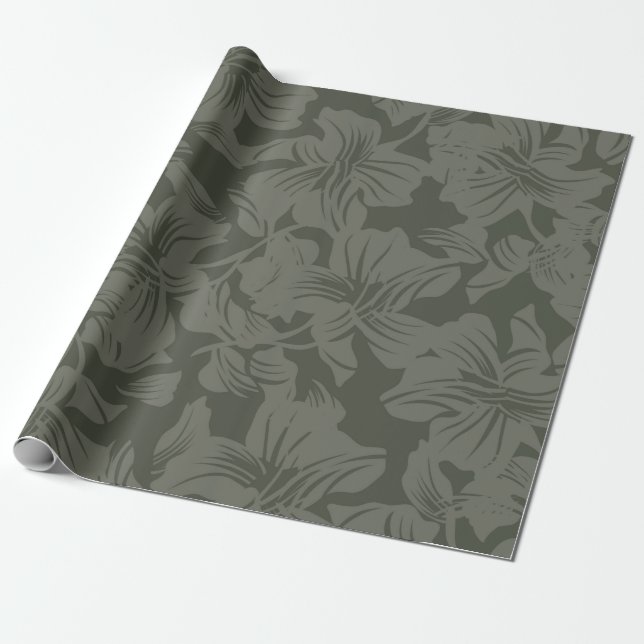 Green Floral seamless pattern backgroundabstract,  Wrapping Paper (Unrolled)