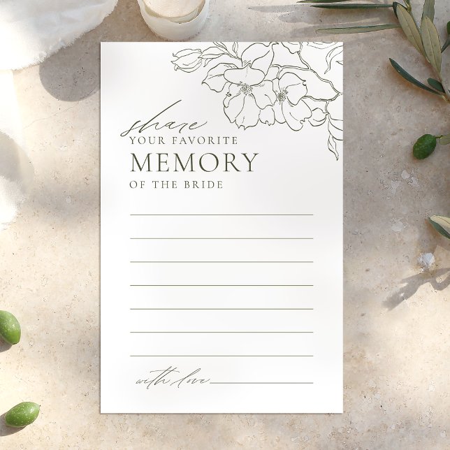 Green floral share a memory bridal shower game (Green floral share a memory bridal shower game)