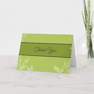 Green Floral Thank You For Your Business Card