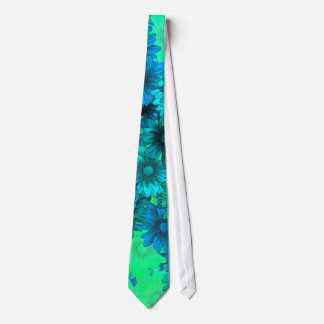 Green floral tie