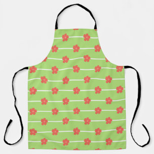 Green Floral Tiles Apron