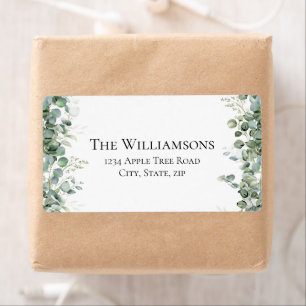Green Floral Vintage Wedding Address Return Labels