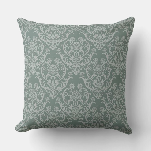 Green floral wallpaper cushion (Front)