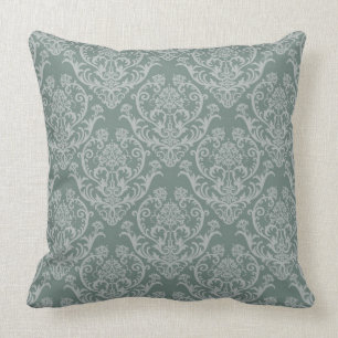 Green floral wallpaper cushion