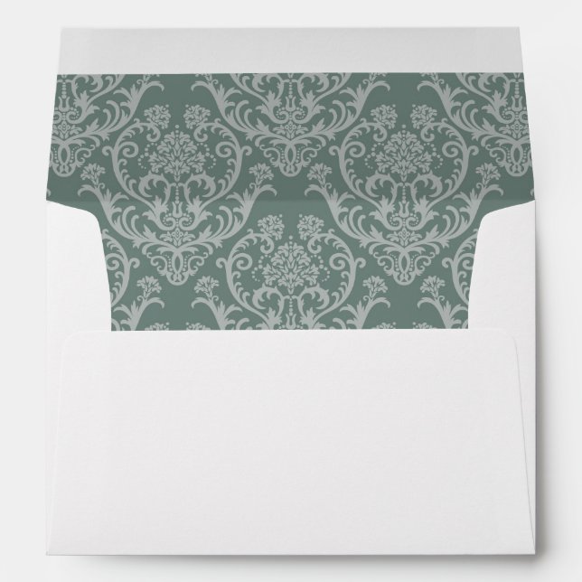 Green floral wallpaper envelopes (Back (Bottom))