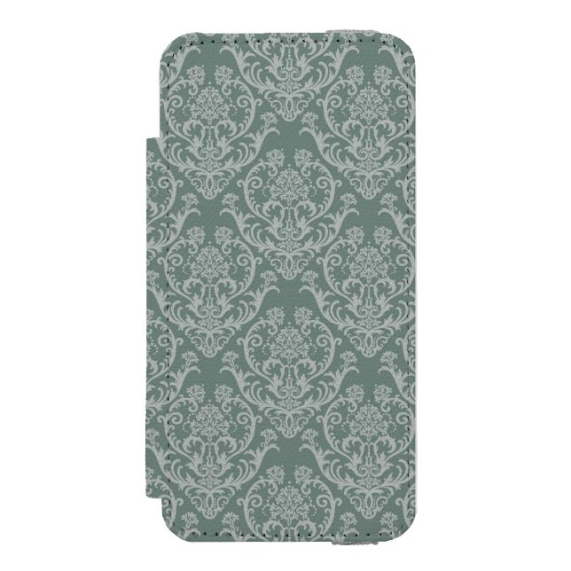 Green floral wallpaper incipio iPhone wallet case (Folio Front)