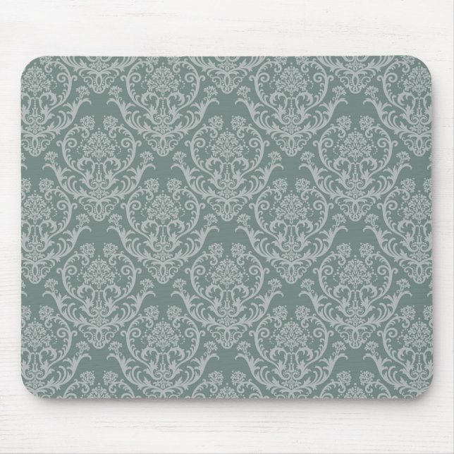 Green floral wallpaper mouse pad (Front)