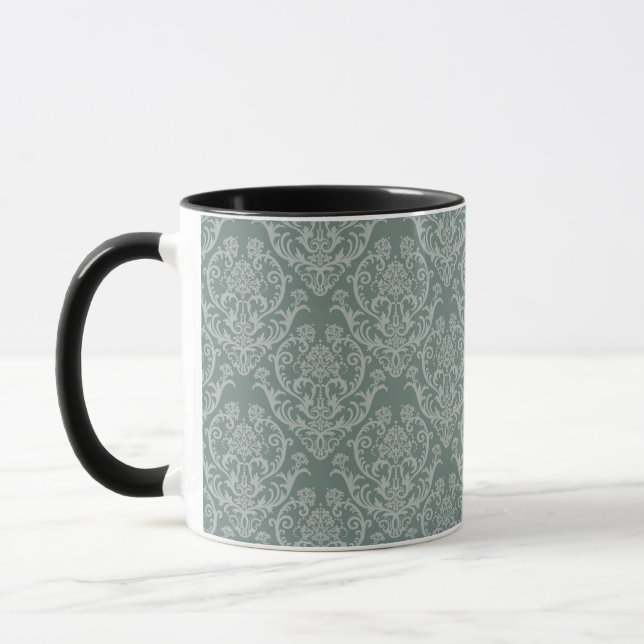 Green floral wallpaper mug (Left)