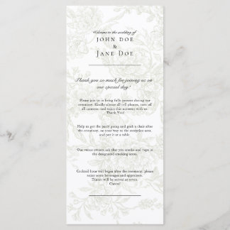 Green Floral Wedding Program