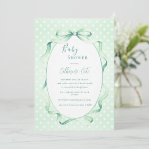 Green Floral Whimsical Baby Shower  Invitation