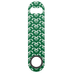 Green floral zigzag