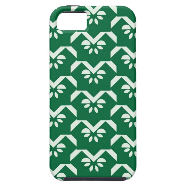 Green floral zigzag Case-Mate iPhone case (Back)