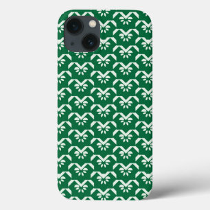 Green floral zigzag iPhone 13 case