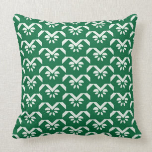 Green floral zigzag cushion