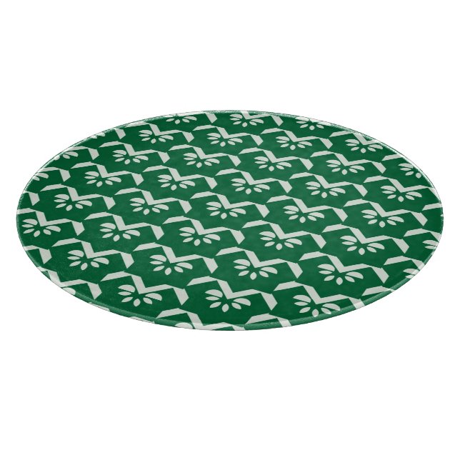 Green floral zigzag cutting board (Corner)