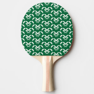 Green floral zigzag ping pong paddle