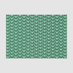 Green floral zigzag tissue paper