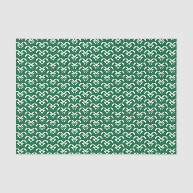 Green floral zigzag tissue paper (Front)