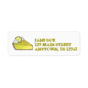 Green Florida Key Lime Pie Slice Piece Foodie Food Return Address Label