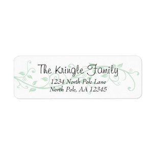 Green Flourish Address label Return Address Label