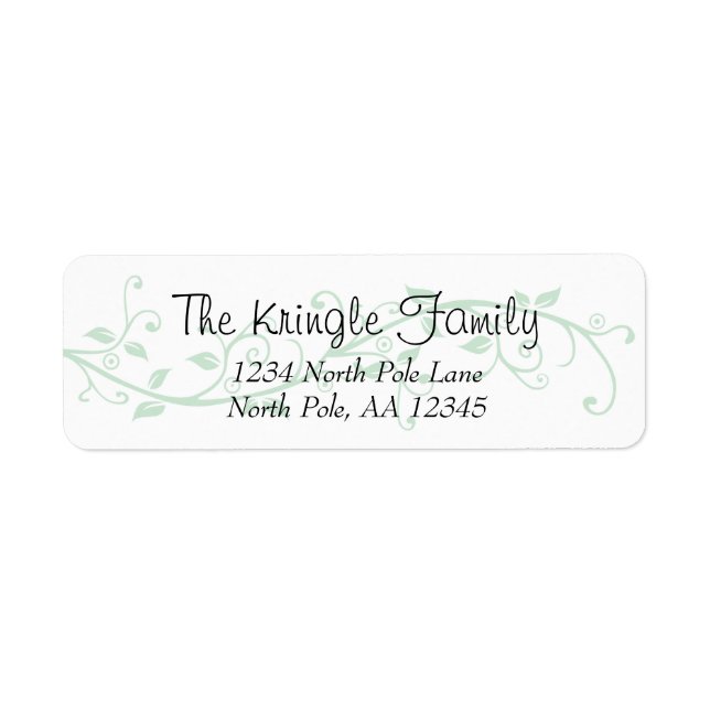 Green Flourish Address label Return Address Label (Front)