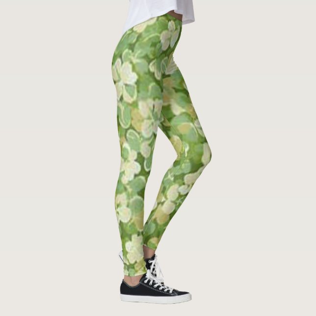 Green Flower Garden Leggings (Right)