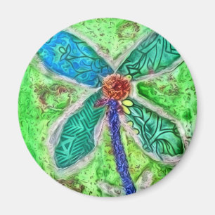 Green Flower Magnet