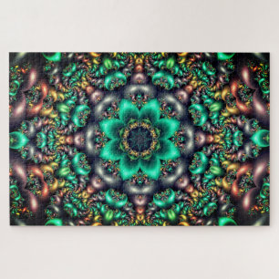 green flower mandala puzzle