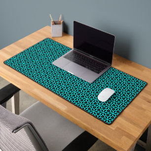 Green Flower Pattern Desk Mat