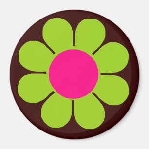 Green Flower Power Magnet