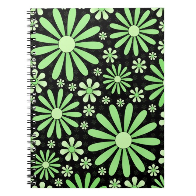 Green Flower Power Notebook (Front)
