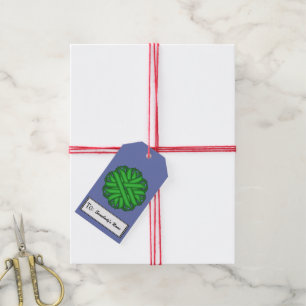 Green Flower Ribbon by Kenneth Yoncich Gift Tags