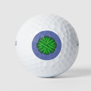 Green Flower Ribbon by Kenneth Yoncich Golf Balls